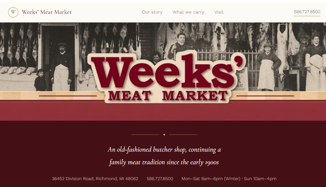 Weeks Meat Market website
